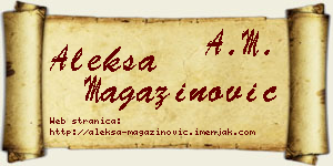 Aleksa Magazinović vizit kartica
